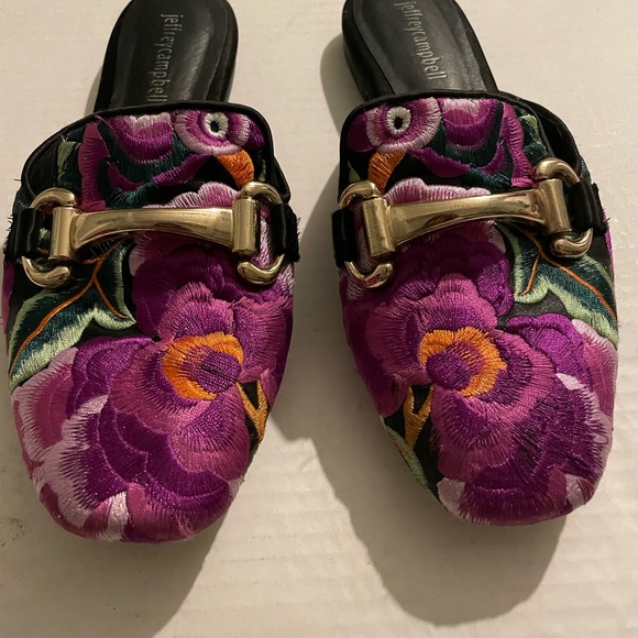 Jeffrey Campbell Risa embroidered mules Size 7 very good condition - Picture 2 of 7